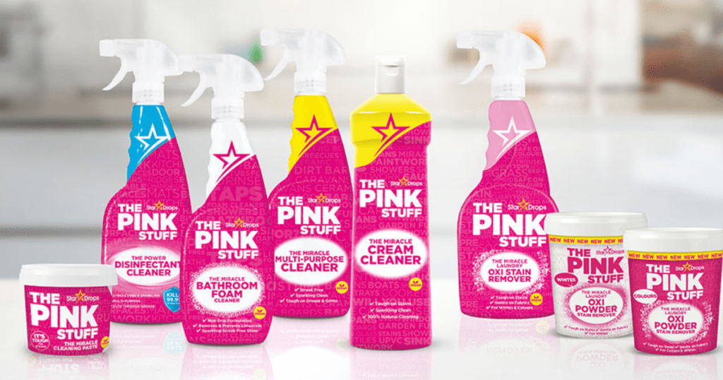 The Pink Stuff - The Miracle Cleaning Paste, Multi-Purpose Spray, Cream  Cleaner, Bathroom Foam And 1 Microfiber Cloth Bundle